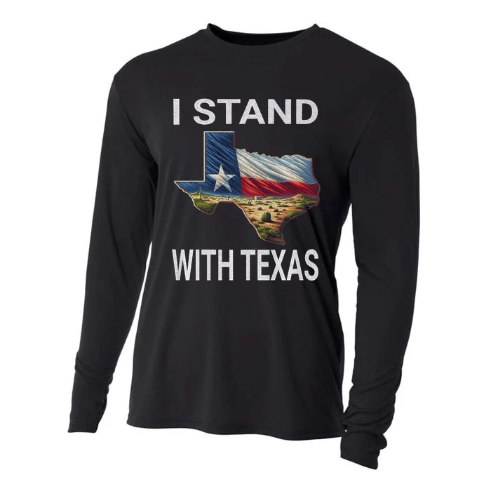 I Stand With Texas I Support Texas Cooling Performance Long Sleeve Crew