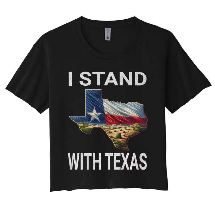 I Stand With Texas I Support Texas Women's Crop Top Tee