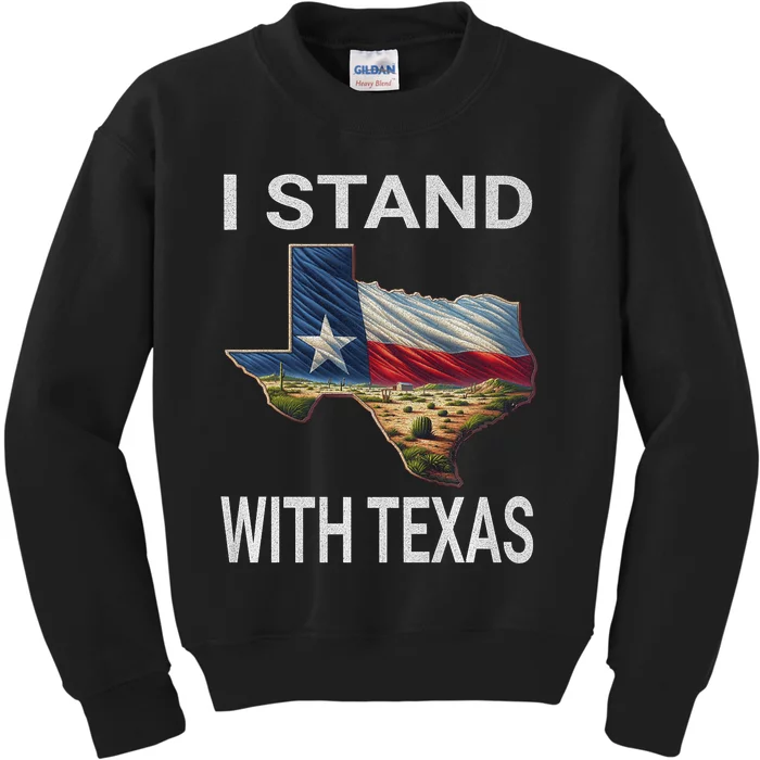 I Stand With Texas I Support Texas Kids Sweatshirt