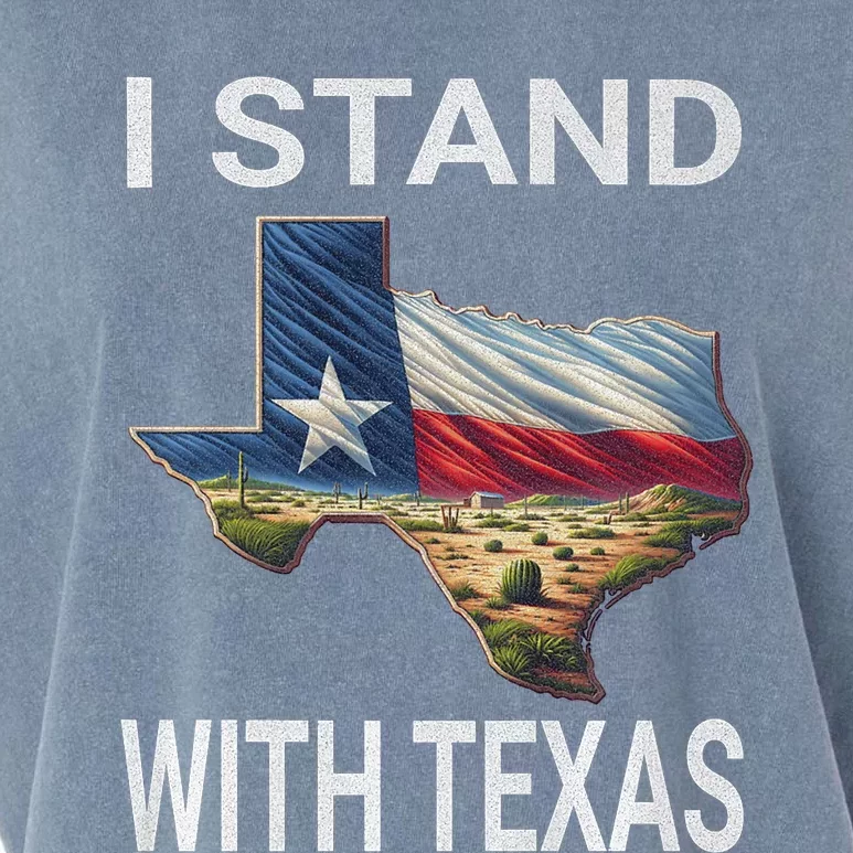 I Stand With Texas I Support Texas Garment-Dyed Women's Muscle Tee