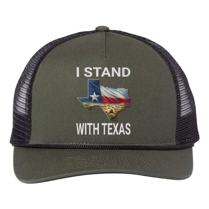 I Stand With Texas I Support Texas Retro Rope Trucker Hat Cap