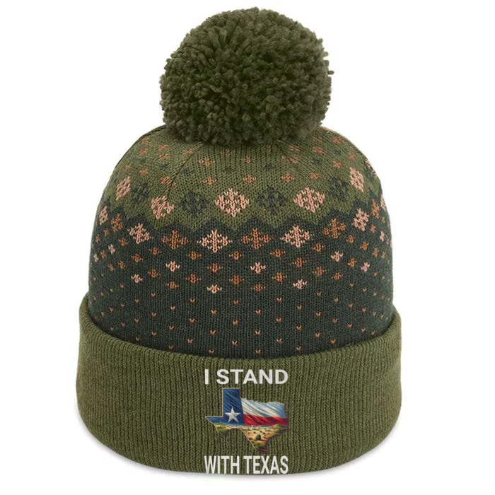 I Stand With Texas I Support Texas The Baniff Cuffed Pom Beanie