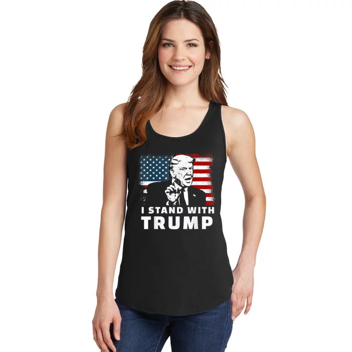 I Stand With Trump Ladies Essential Tank