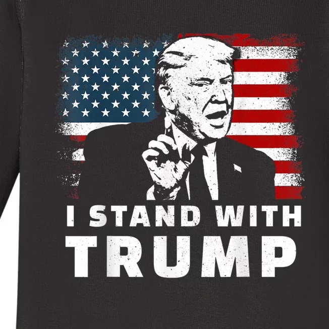 I Stand With Trump Baby Long Sleeve Bodysuit