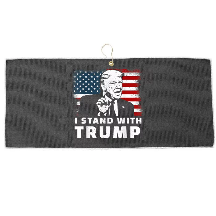 I Stand With Trump Large Microfiber Waffle Golf Towel