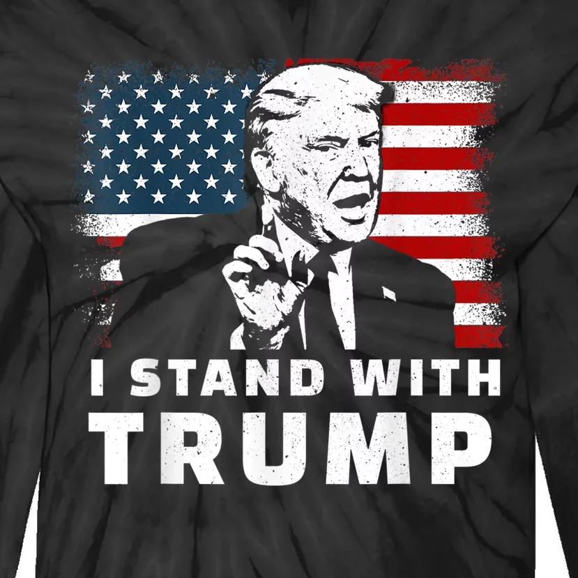 I Stand With Trump Tie-Dye Long Sleeve Shirt