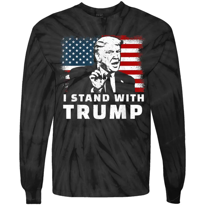 I Stand With Trump Tie-Dye Long Sleeve Shirt