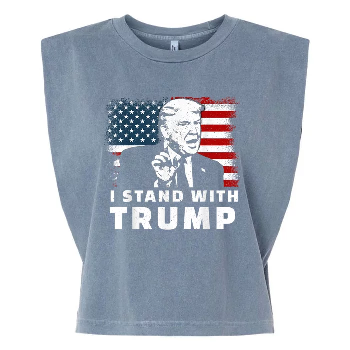 I Stand With Trump Garment-Dyed Women's Muscle Tee