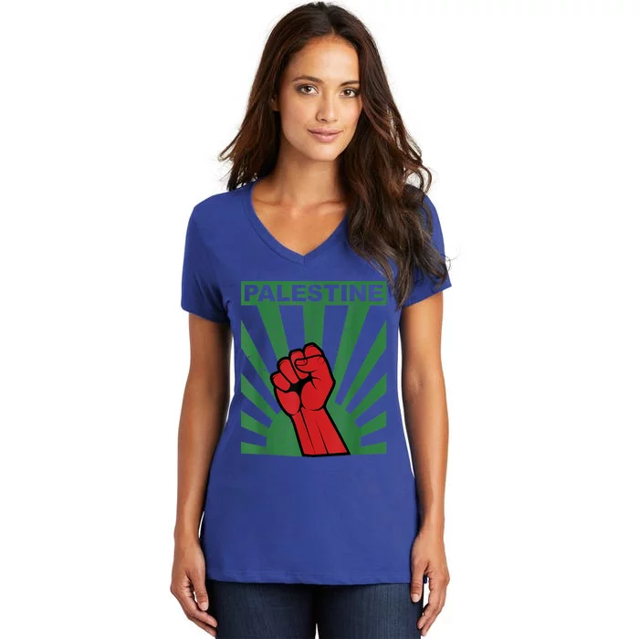 I Stand With Palestine For Their Freedom Free Palestine Women's V-Neck T-Shirt