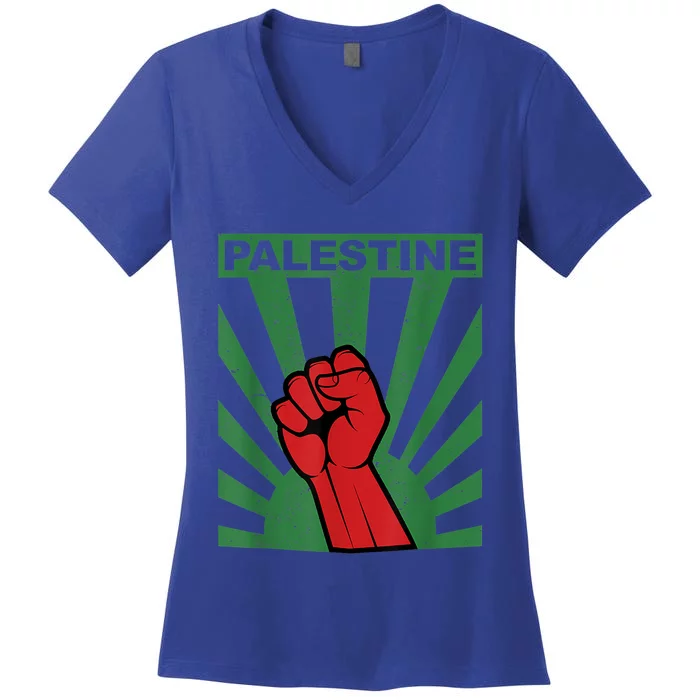 I Stand With Palestine For Their Freedom Free Palestine Women's V-Neck T-Shirt