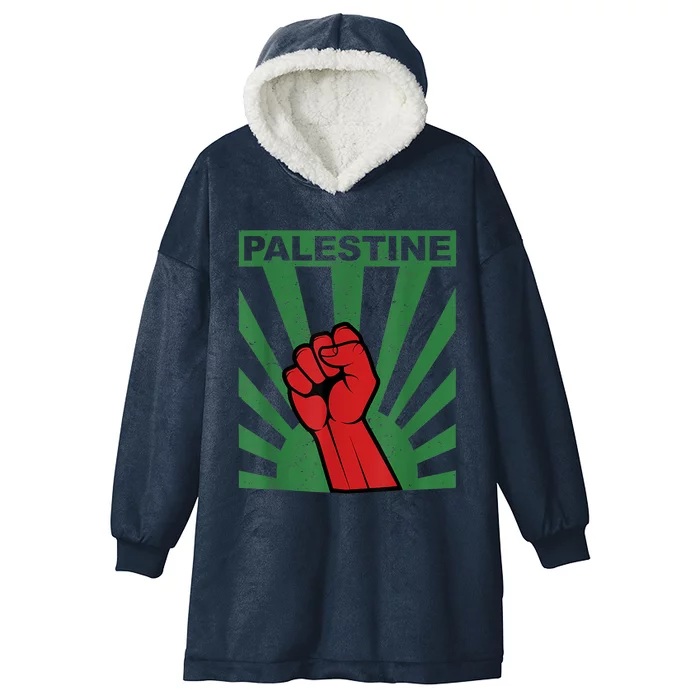 I Stand With Palestine For Their Freedom Free Palestine Hooded Wearable Blanket