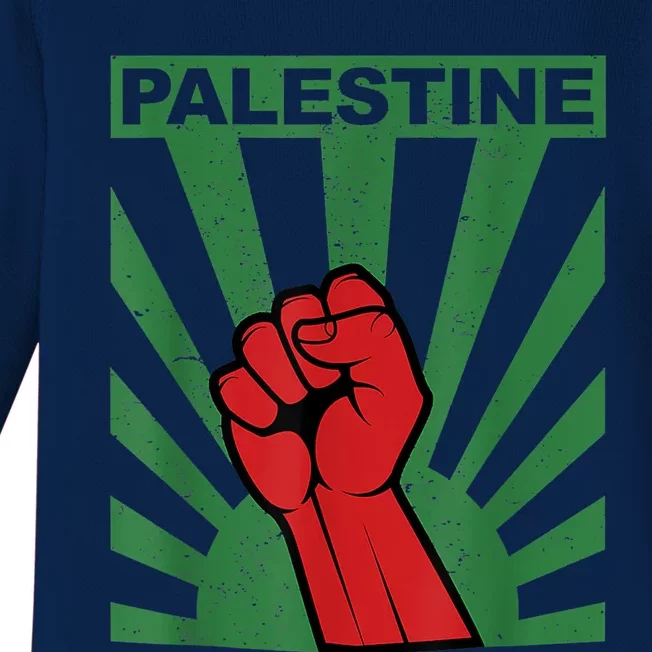 I Stand With Palestine For Their Freedom Free Palestine Baby Long Sleeve Bodysuit