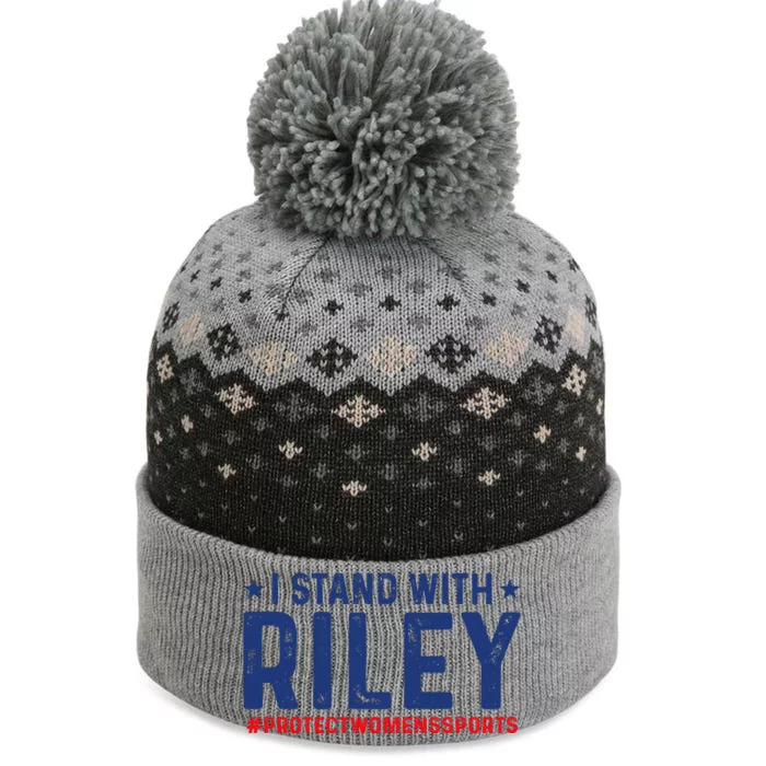 I Stand With Riley Gaines #ProtectWomensSports The Baniff Cuffed Pom Beanie