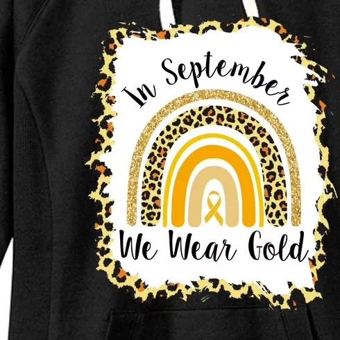 In September We Wear Gold Leopard Rainbow Women's Fleece Hoodie