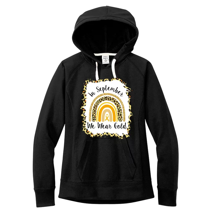 In September We Wear Gold Leopard Rainbow Women's Fleece Hoodie