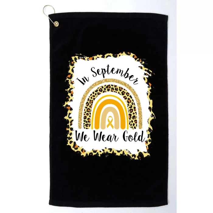 In September We Wear Gold Leopard Rainbow Platinum Collection Golf Towel