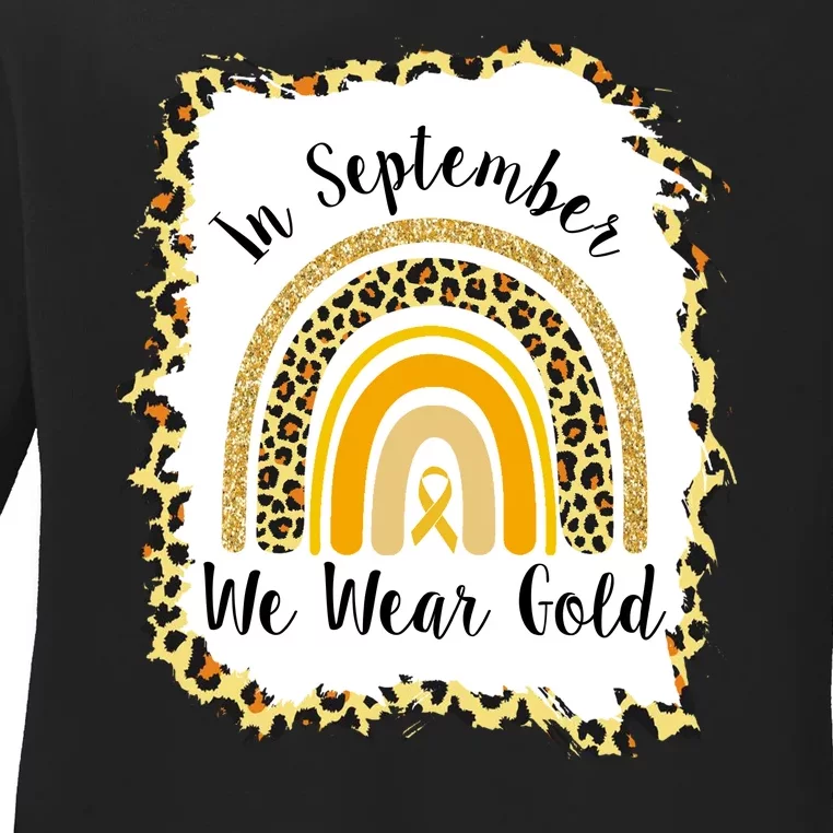 In September We Wear Gold Leopard Rainbow Ladies Long Sleeve Shirt