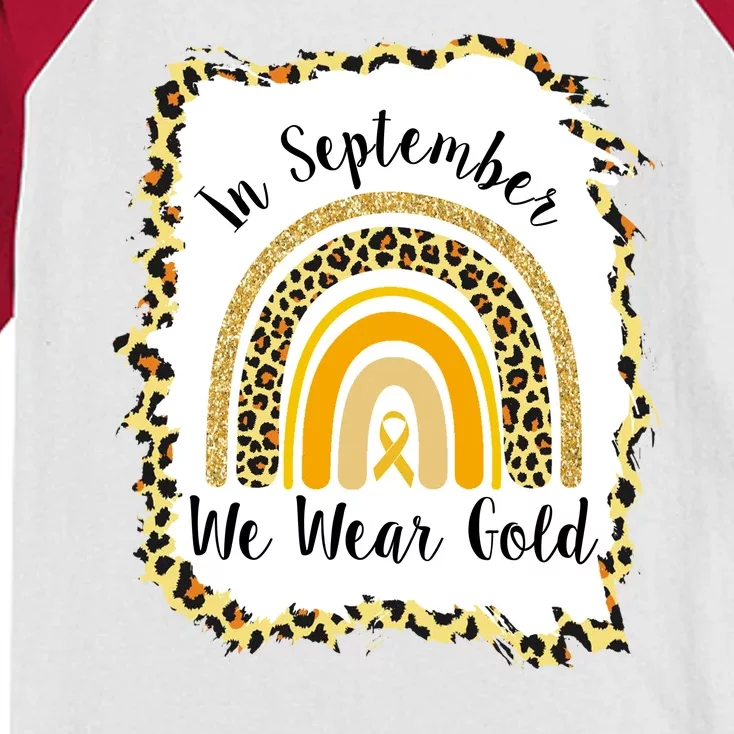 In September We Wear Gold Leopard Rainbow Kids Colorblock Raglan Jersey