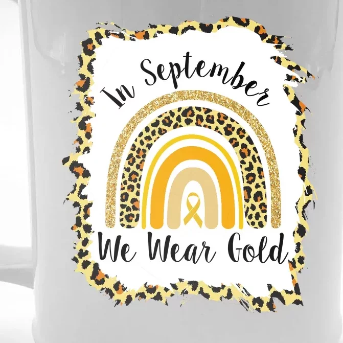 In September We Wear Gold Leopard Rainbow Front & Back Beer Stein