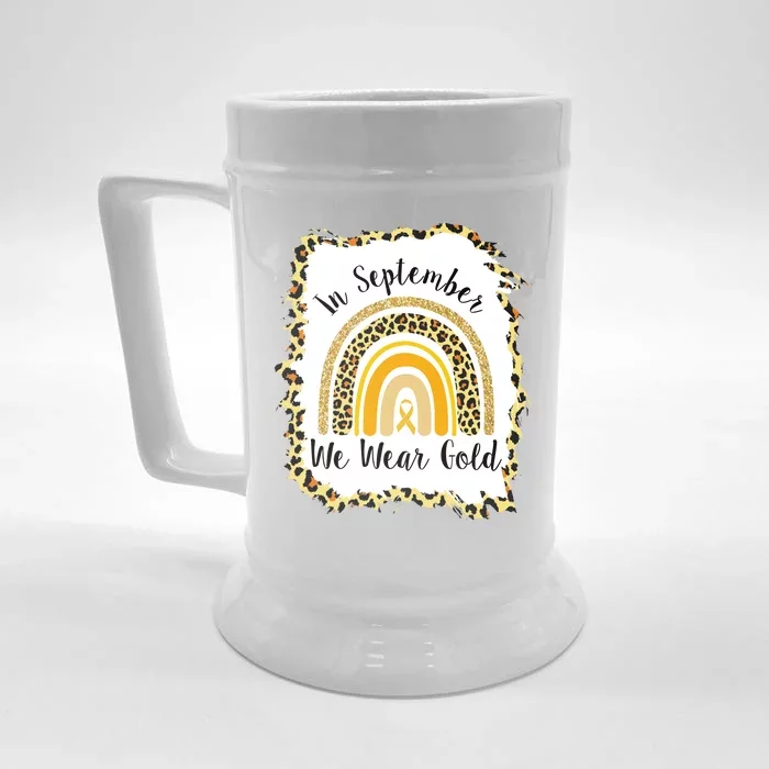 In September We Wear Gold Leopard Rainbow Front & Back Beer Stein