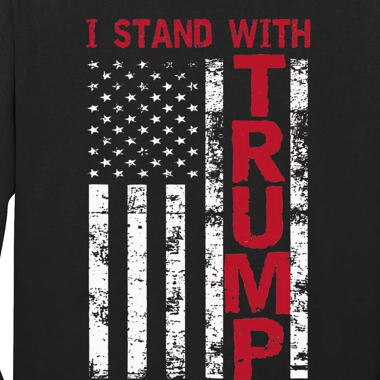 I Stand With Trump I Stand With America Cool Patriotic Long Sleeve Shirt