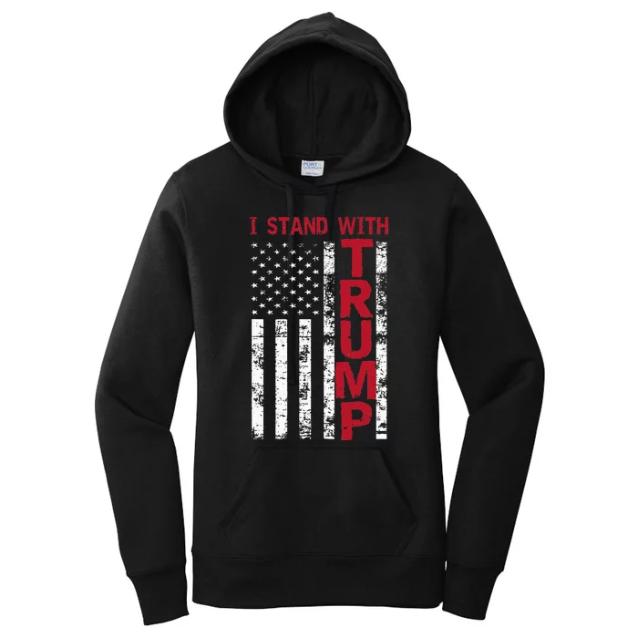 I Stand With Trump I Stand With America Cool Patriotic Women's Pullover Hoodie