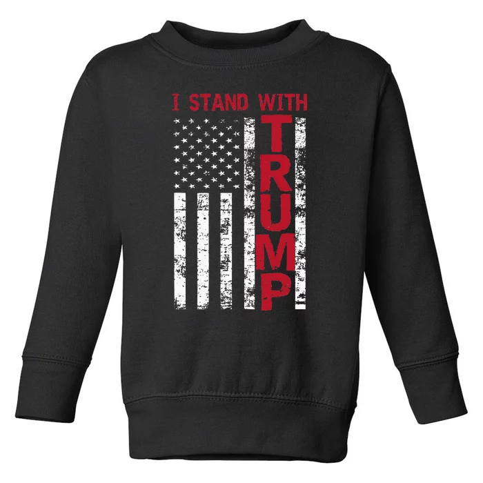 I Stand With Trump I Stand With America Cool Patriotic Toddler Sweatshirt