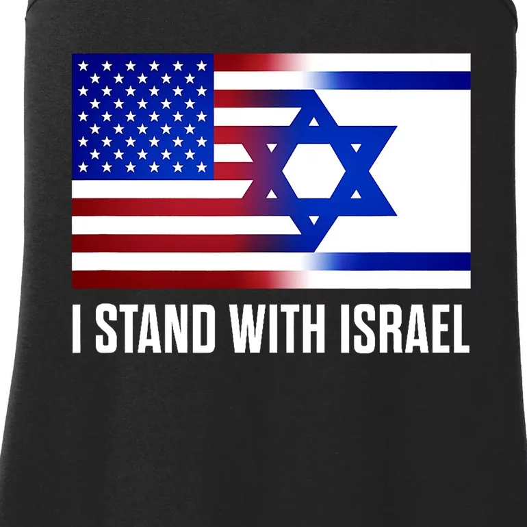 I Stand With Israel Patriotic Usa And Israel Flag Design Ladies Essential Tank