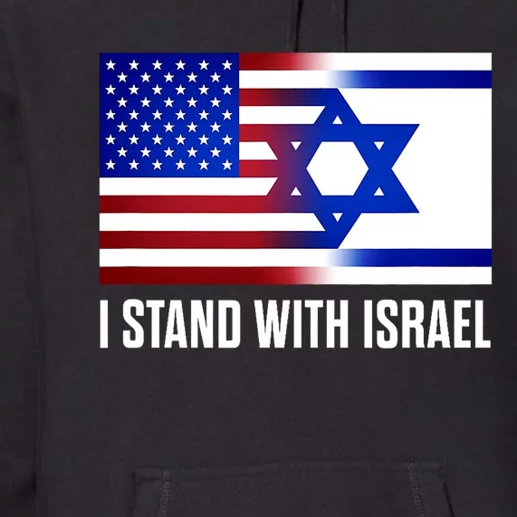 I Stand With Israel Patriotic Usa And Israel Flag Design Premium Hoodie