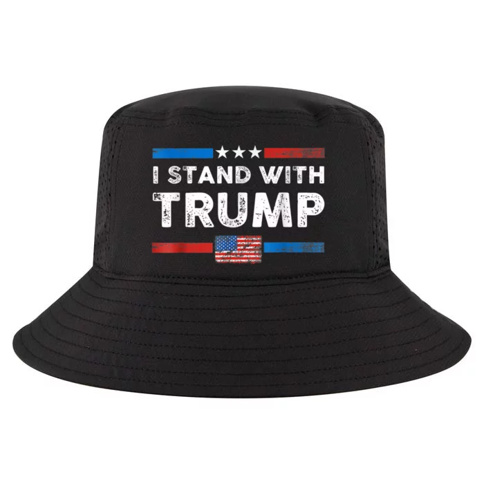 I Stand With Trump American Flag Cool Comfort Performance Bucket Hat