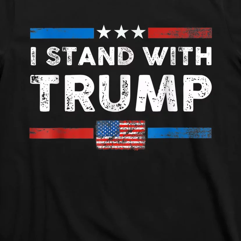 I Stand With Trump American Flag T-Shirt