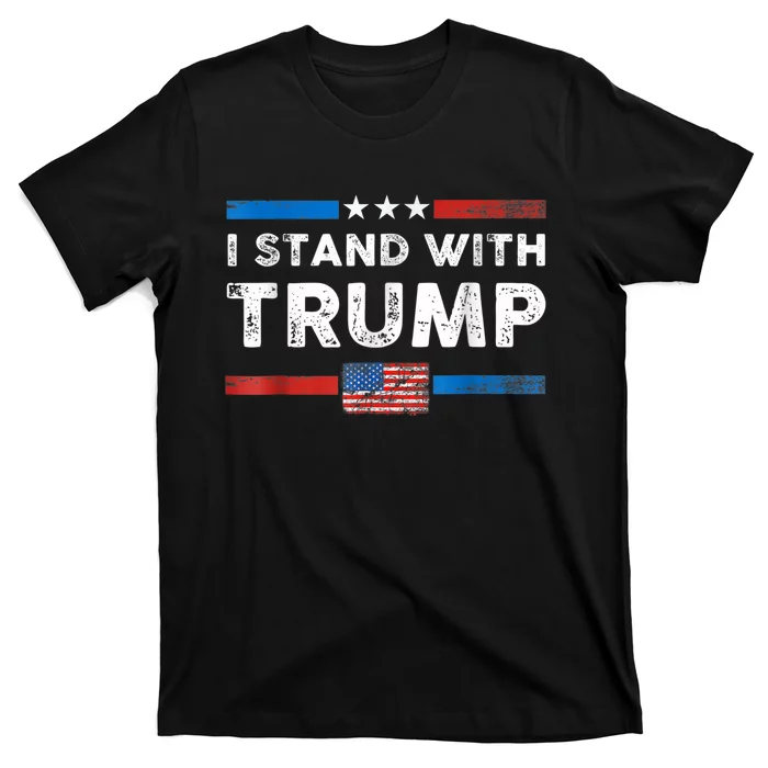 I Stand With Trump American Flag T-Shirt