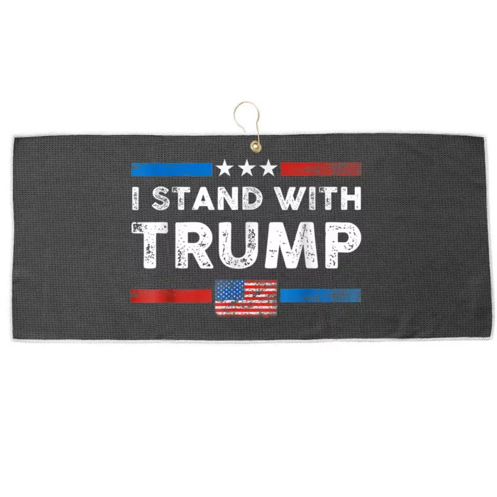 I Stand With Trump American Flag Large Microfiber Waffle Golf Towel