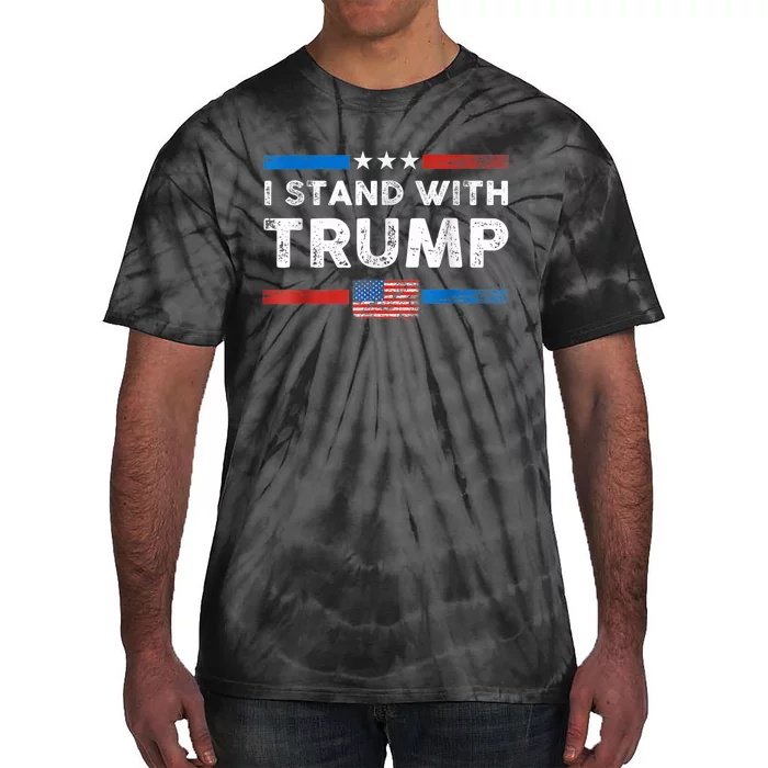 I Stand With Trump American Flag Tie-Dye T-Shirt