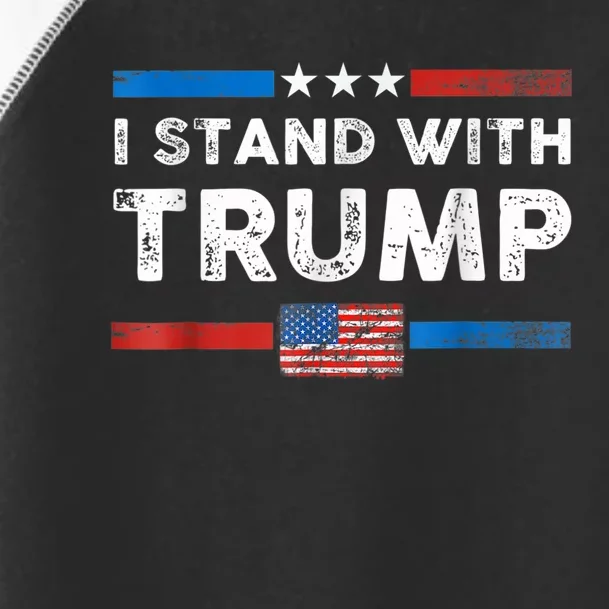 I Stand With Trump American Flag Toddler Fine Jersey T-Shirt