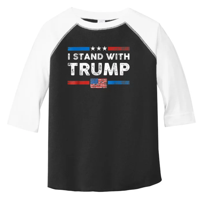 I Stand With Trump American Flag Toddler Fine Jersey T-Shirt