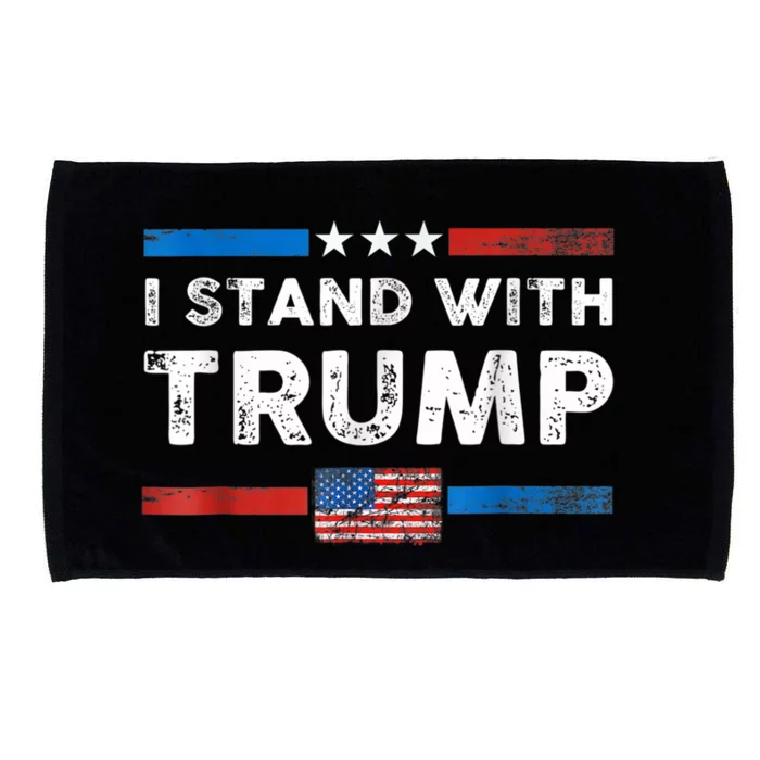 I Stand With Trump American Flag Microfiber Hand Towel