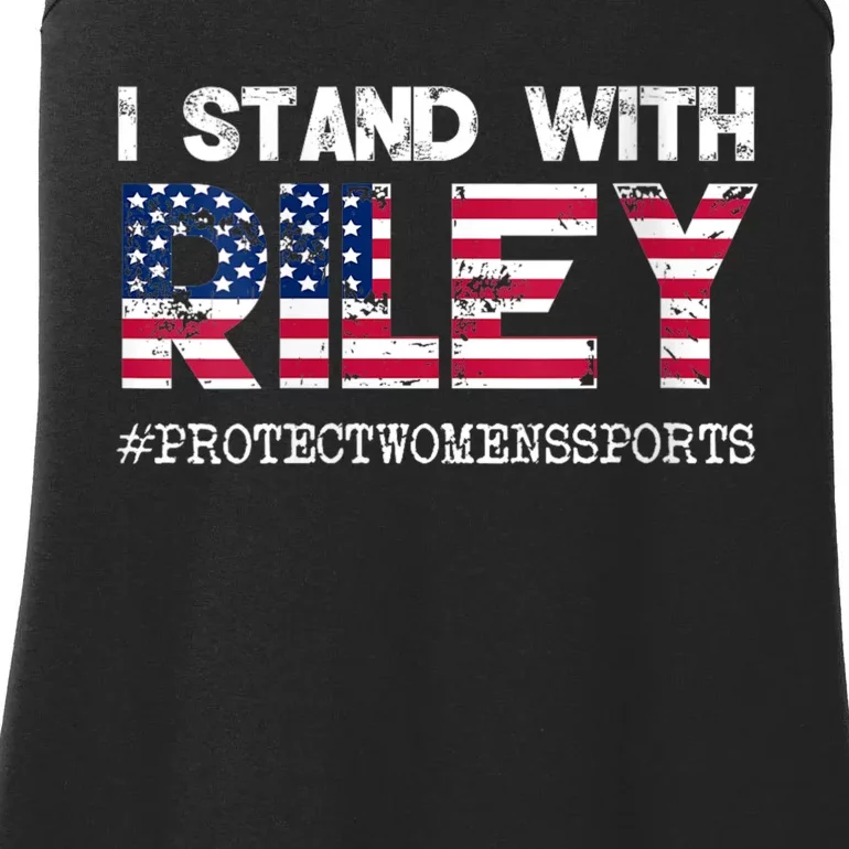 I Stand With Riley Gaines #ProtectWomensSports Ladies Essential Tank