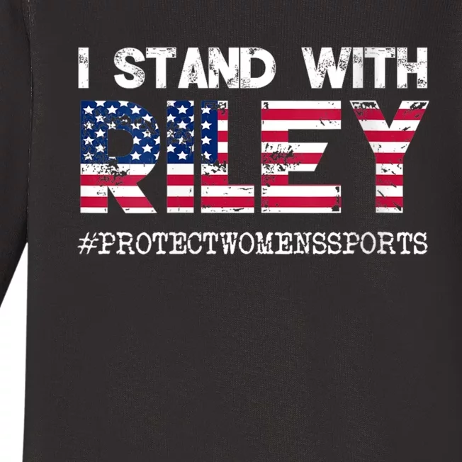 I Stand With Riley Gaines #ProtectWomensSports Baby Long Sleeve Bodysuit