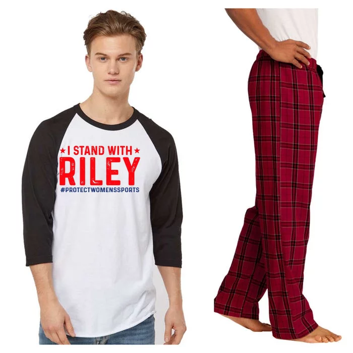 I Stand With Riley Gaines #ProtectWomensSports Raglan Sleeve Pajama Set