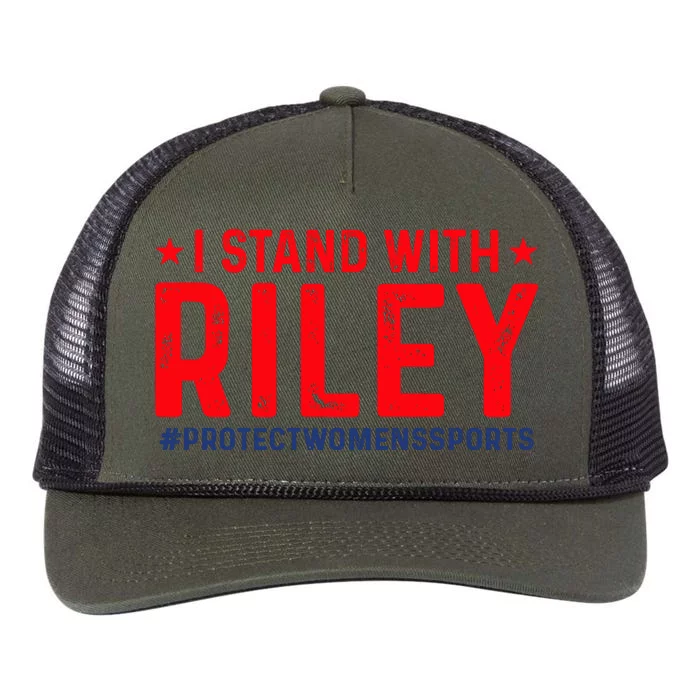 I Stand With Riley Gaines #ProtectWomensSports Retro Rope Trucker Hat Cap