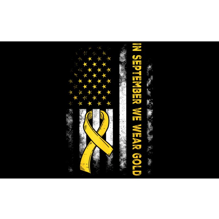 In September We Wear Gold Us Flag Childhood Cancer Awareness Bumper Sticker