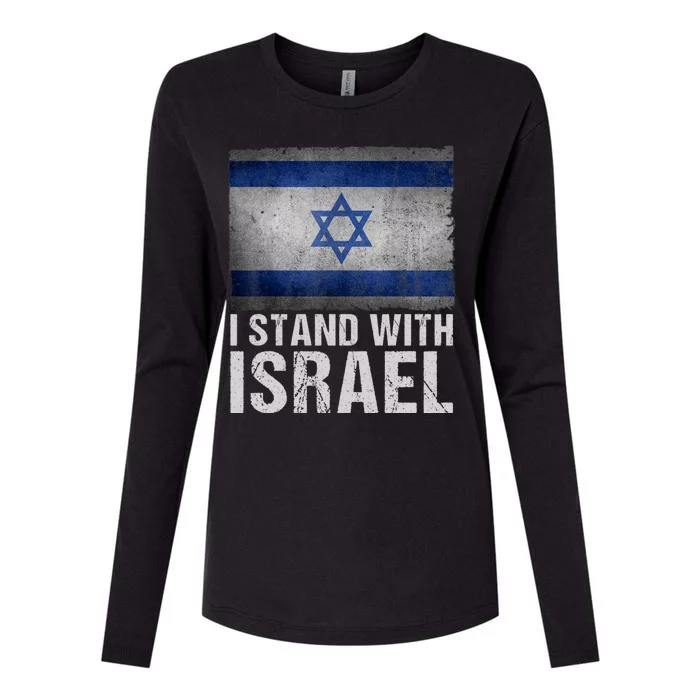 I Stand With Israel Womens Cotton Relaxed Long Sleeve T-Shirt