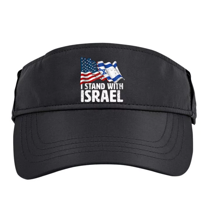 I Stand With Israel Usa American Flag W Israel Flag Adult Drive Performance Visor