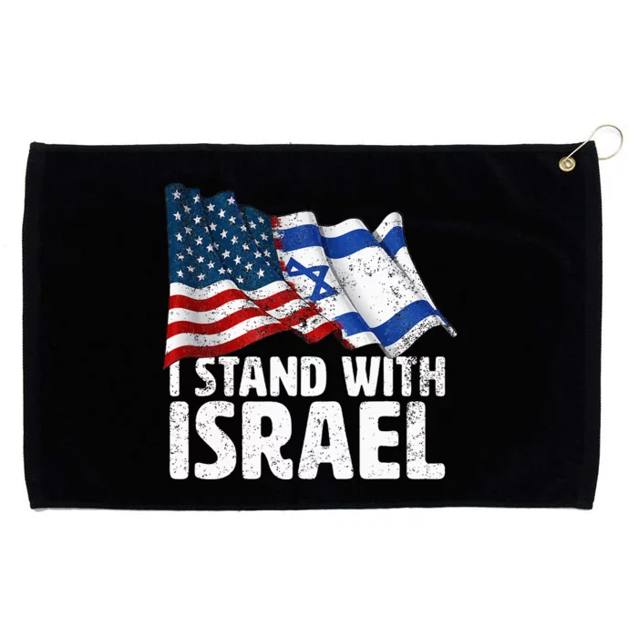 I Stand With Israel Usa American Flag W Israel Flag Grommeted Golf Towel