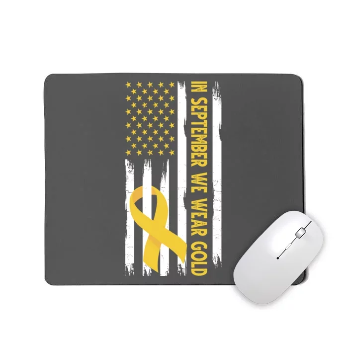 In September We Wear Gold Childhood Cancer Awareness Flag Mousepad