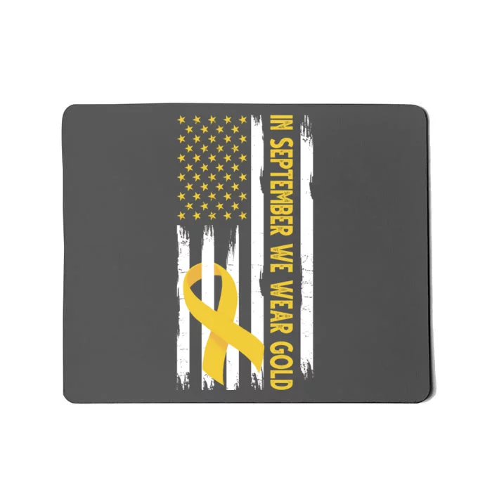 In September We Wear Gold Childhood Cancer Awareness Flag Mousepad