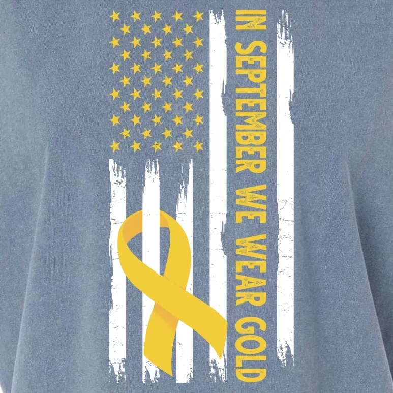 In September We Wear Gold Childhood Cancer Awareness Flag Garment-Dyed Women's Muscle Tee