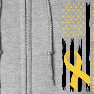 In September We Wear Gold Childhood Cancer Awareness Flag Full Zip Hoodie