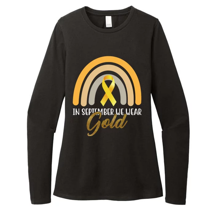 In September We Wear Gold Childhood Cancer Rainbow Womens CVC Long Sleeve Shirt